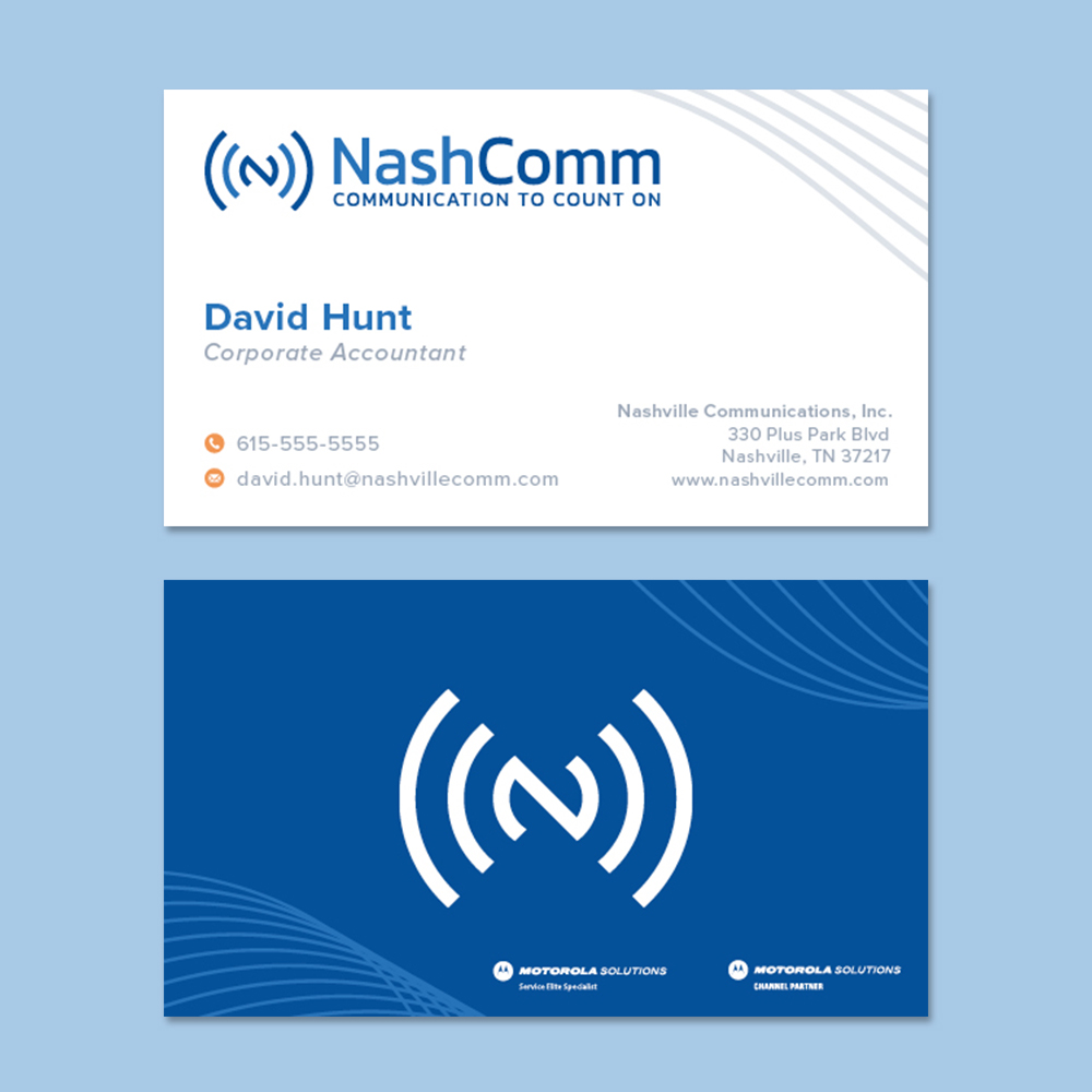 NashComm business card design