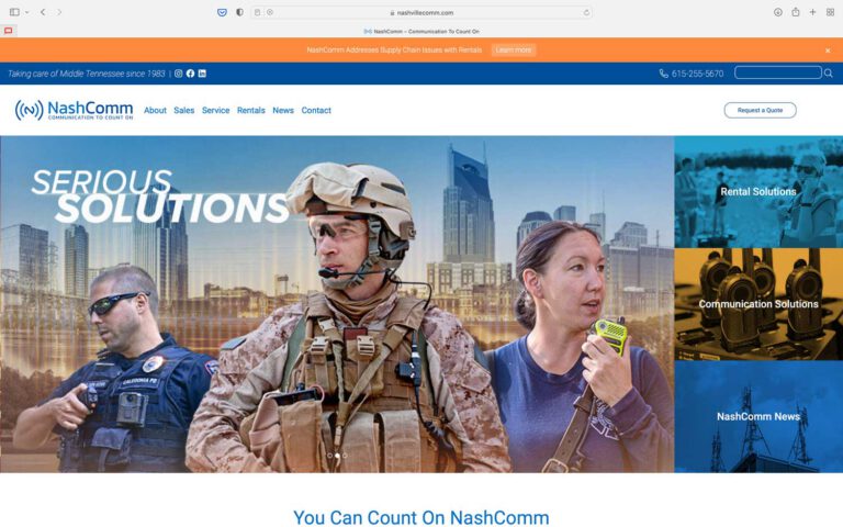 NashComm website homepage