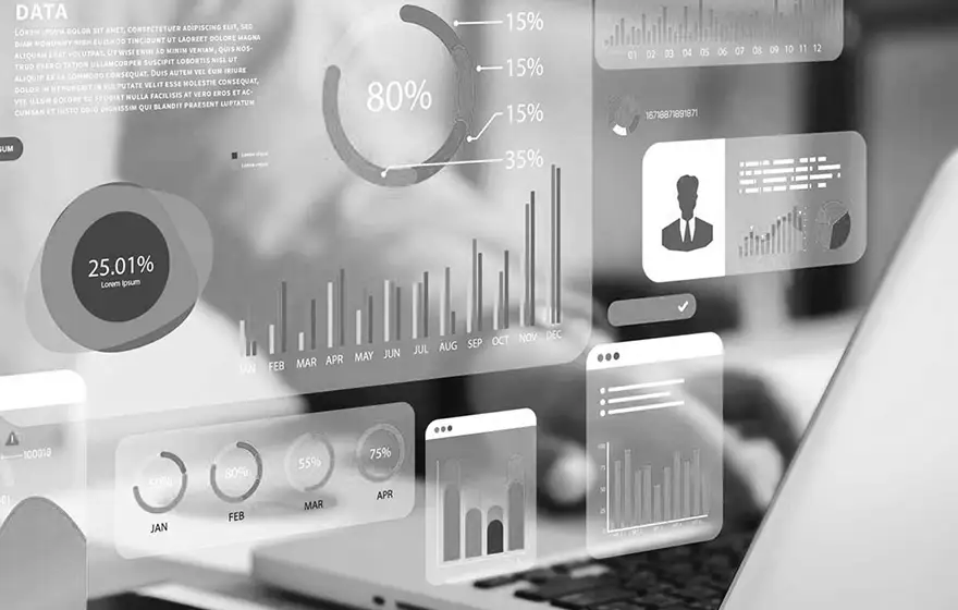 Charts and graphics representing Brannon Communications marketing services.